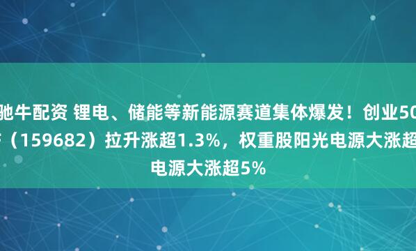 驰牛配资 锂电、储能等新能源赛道集体爆发！创业50ETF（159682）拉升涨超1.3%，权重股阳光电源大涨超5%