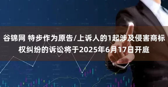 谷锦网 特步作为原告/上诉人的1起涉及侵害商标权纠纷的诉讼将于2025年6月17日开庭
